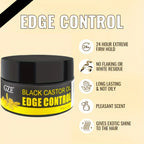 GZE Castor Extra Hold Braid, Loc, Twist Gel, Tames Frizz & Edges, Coconut Oil Edge Control