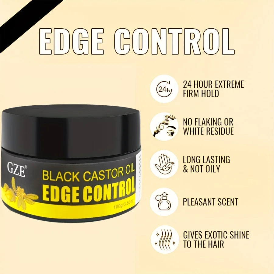 GZE Castor Extra Hold Braid, Loc, Twist Gel, Tames Frizz & Edges, Coconut Oil Edge Control