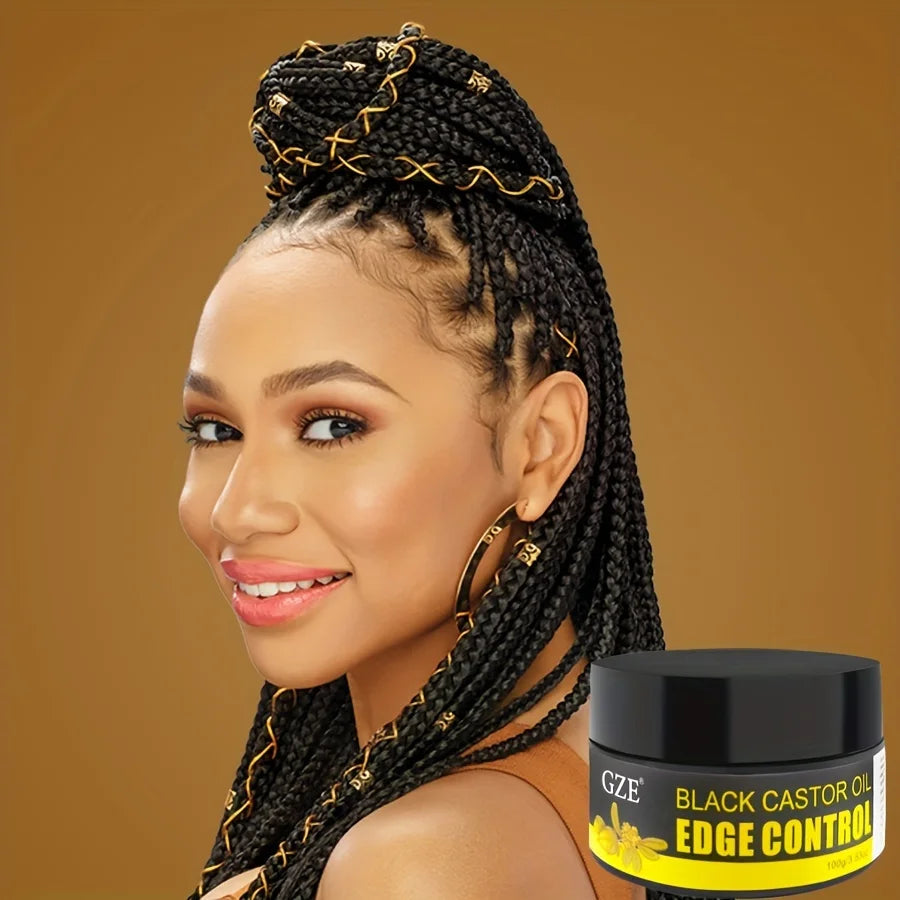 GZE Castor Extra Hold Braid, Loc, Twist Gel, Tames Frizz & Edges, Coconut Oil Edge Control