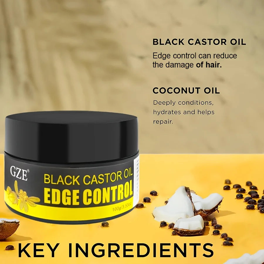 GZE Castor Extra Hold Braid, Loc, Twist Gel, Tames Frizz & Edges, Coconut Oil Edge Control